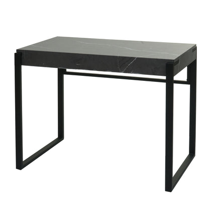 Bureau MCW-L53, bureau computer bureau werktafel, metaal 100x54cm ~ marmer look grijs