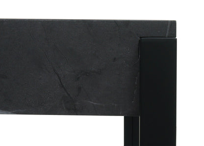 Bureau MCW-L53, bureau computer bureau werktafel, metaal 100x54cm ~ marmer look grijs