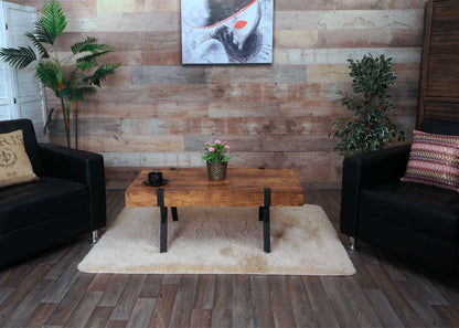 Salontafel MCW-L54, woonkamertafel bijzettafel sofatafel, metaal 43x110x60cm ~ donker wild eiken