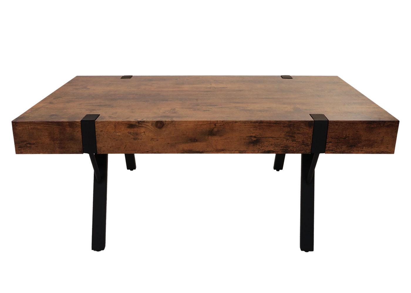 Salontafel MCW-L54, woonkamertafel bijzettafel sofatafel, metaal 43x110x60cm ~ donker wild eiken