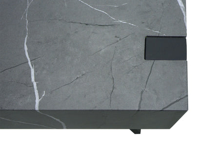 Bijzettafel MCW-L54, salontafel nachtkastje salontafel, ijzer MDF 50x55x50cm ~ marmer look grijs
