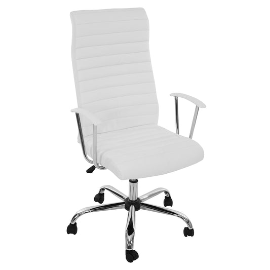 Bureaustoel Cagliari, bureaustoel bureaustoel directiestoel, kunstleer ~ wit