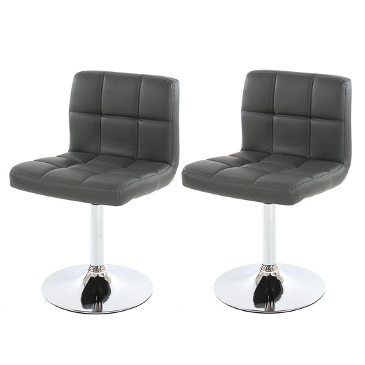Set van 2 eetkamerstoelen Bureaustoel Stoel Kavala kunstleer chroom ~ grijs