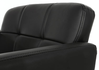 Set van 6 eetkamerstoelen Orlando, bureaustoel keuken, kunstleer chroom MVG-gecertificeerd ~ zwart