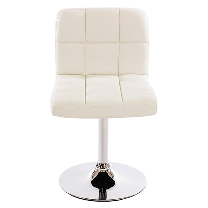 Set van 6 eetkamerstoelen Bureaustoel Stoel Kavala kunstleer chroom ~ wit