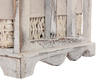 Ladekast en bank met 5 laden, 45x77x36cm, shabby look, vintage ~ wit