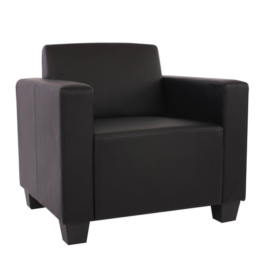 Modulaire loungestoel Lyon, kunstleer ~ zwart