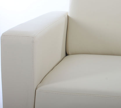 Modulaire 2-zits bank Lyon loungebank kunstleer 136cm ~ crème