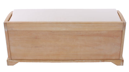 Bienne bank, opbergdoos, 3 manden, Kubu rotan vlechtwerk, 112x46x37cm ~ lichtkleurig