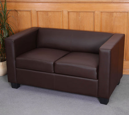 2-zits bank loungebank Lille ~ kunstleder, koffie