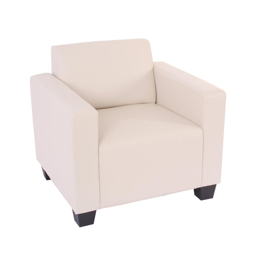Modulaire loungestoel Lyon, kunstleer ~ crème