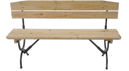 Set van 2 banken met rugleuning voor biertafelset Linz feesttent, naturel ~ 180 cm