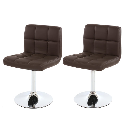 Set van 2 eetkamerstoelen Bureaustoel Stoel Kavala kunstleer chroom ~ bruin