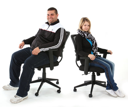 Professionele bureaustoel Seattle, directiedraaistoel, 150 kg belastbaar, kunstleer ~ zwart zonder armleuningen