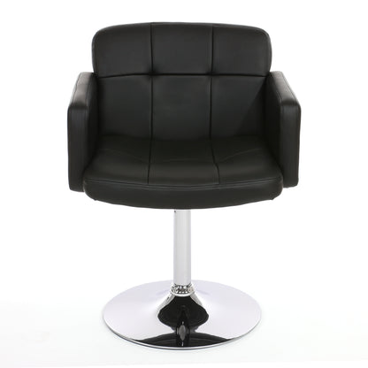 Set van 6 eetkamerstoelen Orlando, bureaustoel keuken, kunstleer chroom MVG-gecertificeerd ~ zwart