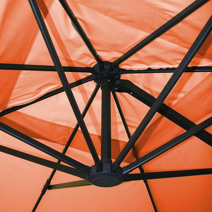 Zweefparasol MCW-A96, parasol, 3x4m (Ø5m) polyester/aluminium 26kg ~ klep, terracotta zonder voet, draaibaar