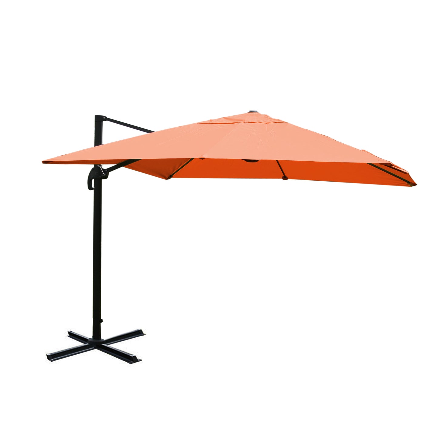 Zweefparasol MCW-A96, parasol, 3x4m (Ø5m) polyester/aluminium 26kg ~ terracotta zonder voet, draaibaar
