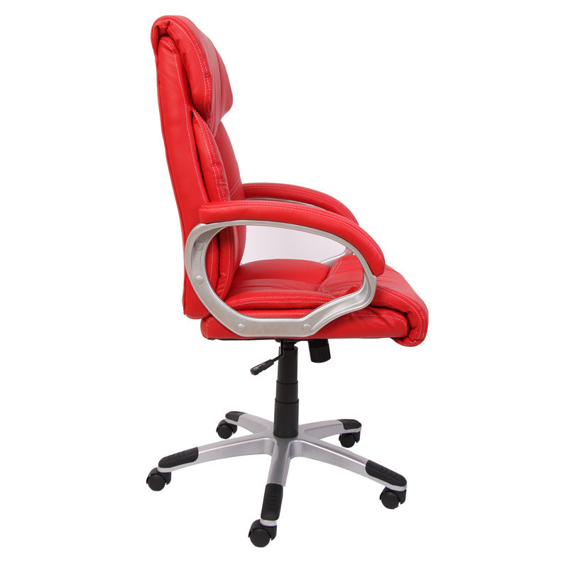 Bureaustoel MCW-A71, directiedraaistoel, kunstleer ~ rood