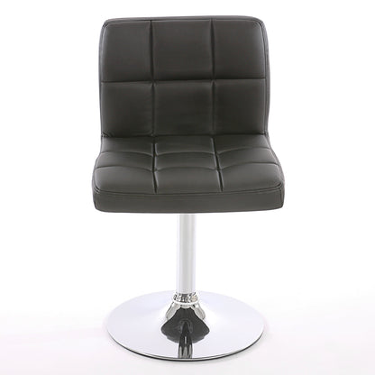 Set van 6 eetkamerstoelen Bureaustoel Stoel Kavala kunstleer chroom ~ zwart