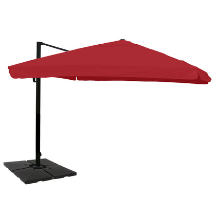 Zweefparasol MCW-A96, parasol, 3x4m (Ø5m) polyester/aluminium 26kg ~ klep, bordeaux met voet