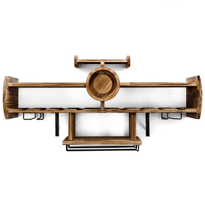 Yorbay Holz - Weinregal in Flugzeug - Design für die Wandmontage - D04 - 4 - Yorbay.de